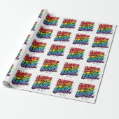 Love Is Love - Rainbow Pride Quote Art  Cadeaupapier (Uitgerold)