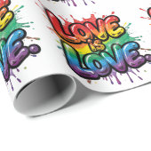 Love Is Love - Rainbow Pride Quote Art  Cadeaupapier (Rol Hoek)