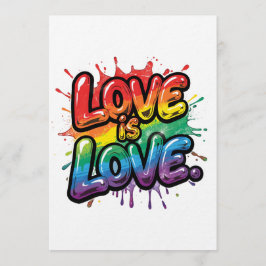 Love Is Love - Rainbow Pride Quote Art  Kaart