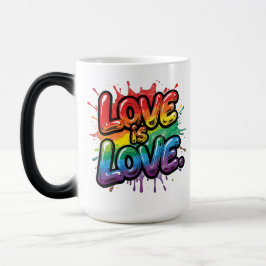 Love Is Love - Rainbow Pride Quote Art  Magische Mok