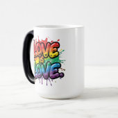 Love Is Love - Rainbow Pride Quote Art  Magische Mok (Voorkant links)