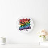 Love Is Love - Rainbow Pride Quote Art Ronde Klok (Huis)