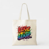 Love Is Love - Rainbow Pride Quote Art  Tote Bag (Achterkant)