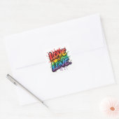 Love Is Love - Rainbow Pride Quote Art  Vierkante Sticker (Envelop)