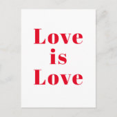 "Love is Love" red white Briefkaart (Voorkant)