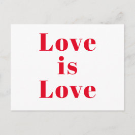 "Love is Love" red white Briefkaart