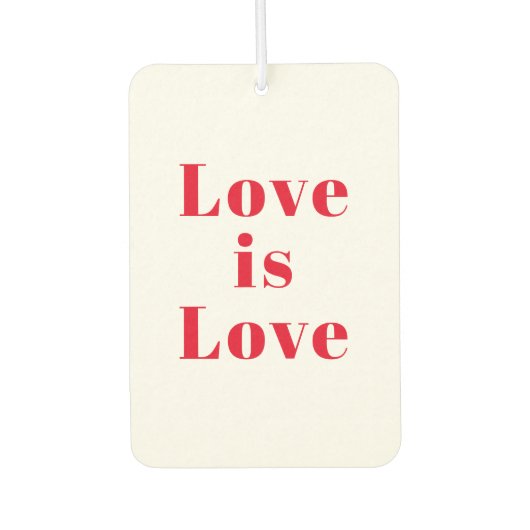 "Love is Love" red white car Luchtverfrisser (Voorkant)