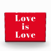 "Love is Love" red white Fotoblokken (Voorkant)