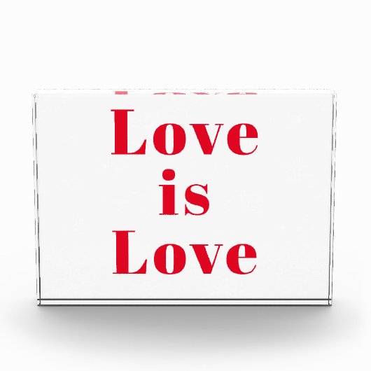 "Love is Love" red white Fotoblokken (Voorkant)