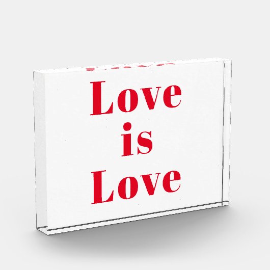 "Love is Love" red white Fotoblokken (Links)