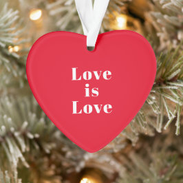 "Love is Love" red white Kerstmis Ornament