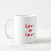 "Love is Love" red white Koffiemok (Links)