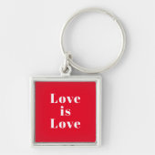"Love is Love" red white Sleutelhanger (Voorkant)