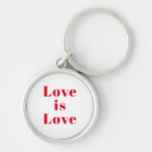 "Love is Love" red white Sleutelhanger (Voorkant)