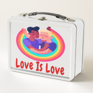 LOVE IS LOVE RODE LETTERS TWEE MANNEN REGENBOOG BG