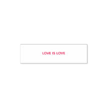 LOVE IS LOVE stempel met rode inkt