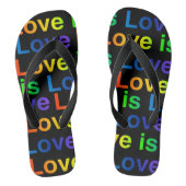 Love is Love teenslippers (zwart) (Voetbed)