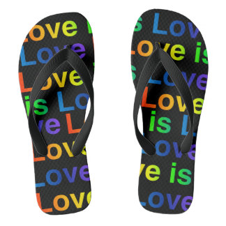 Love is Love teenslippers (zwart)