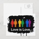 LOVE IS LOVE ZWART BRIEFKAART (Voorkant / Achterkant)