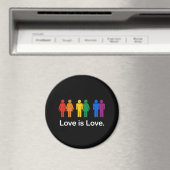 LOVE IS LOVE ZWART MAGNEET (Insitu (Vaatwasser))