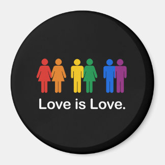 LOVE IS LOVE ZWART MAGNEET