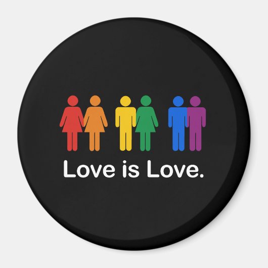 LOVE IS LOVE ZWART MAGNEET (Voorkant)