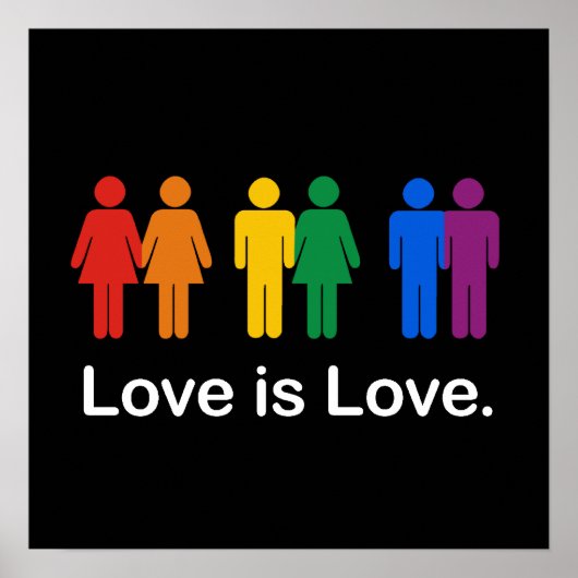 LOVE IS LOVE ZWART POSTER (Voorkant)