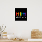 LOVE IS LOVE ZWART POSTER (Keuken)