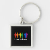 LOVE IS LOVE ZWART SLEUTELHANGER (Voorkant)