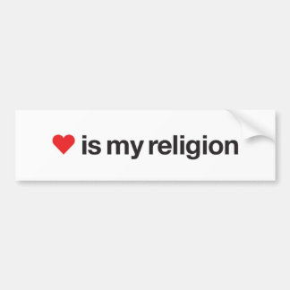 LOVE IS MIJN RELIGIE BUMPERSTICKER