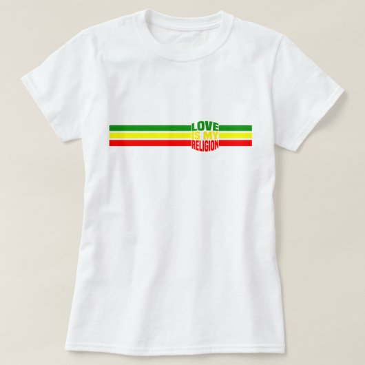 LOVE IS MIJN RELIGIE T-SHIRT (Design voorkant)