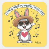 LOVE IS MORE POWERFUL THAN HATE BUNNY STICKERS (Voorkant)