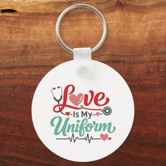Love Is My Uniform Nurse  Sleutelhanger (Achterkant)