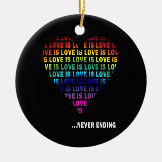 LOVE IS... NOOIT EINDE KERAMISCH ORNAMENT (Voorkant)