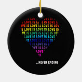 LOVE IS... NOOIT EINDE KERAMISCH ORNAMENT (Achterkant)