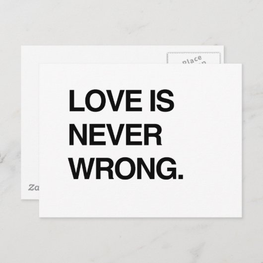 LOVE IS NOOIT WRONG BRIEFKAART (Voorkant / Achterkant)