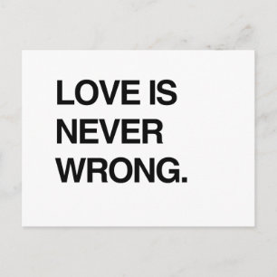 LOVE IS NOOIT WRONG BRIEFKAART