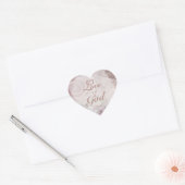 Love is of God Pale Pink Florals Hart Sticker (Envelop)