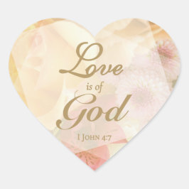 Love is of God Pale Yellow Rose Hart Sticker