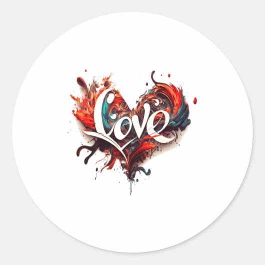 Love Is On Valentines Day  Ronde Sticker (Voorkant)