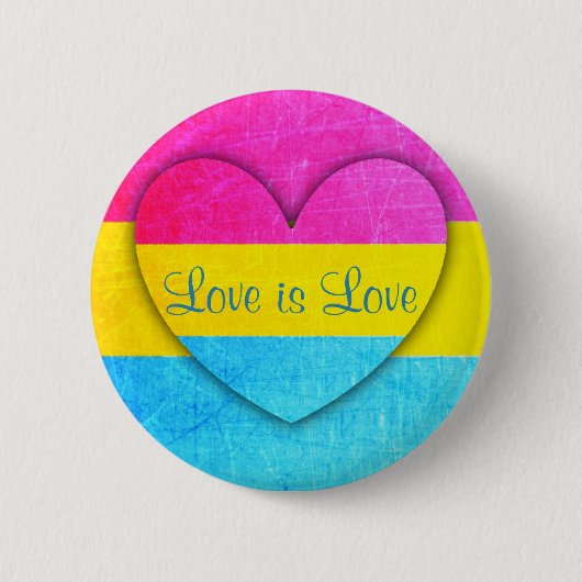 Love is Pansexual Flag Button (Voorkant)