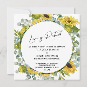 Love is Patial Floral Postponed Wedding Card Kaart