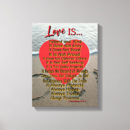 Love Is Patient  – 1 Corinthians 13 Wedding  Canvas Afdruk