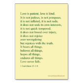 Love is Patient, 1 Corinthians Prayer Kaart (Achterkant)