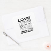 Love Is Patient And Kind Classic Appeal  Vierkante Sticker (Envelop)