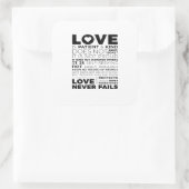 Love Is Patient And Kind Classic Appeal  Vierkante Sticker (Tas)