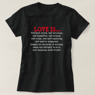 Love is Patient and Sind Christelijk T-shirt