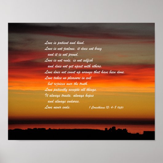 Love is Patient Bible Verse Wall Poster (Voorkant)