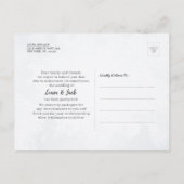 Love is Patient Blue Leaf Wedding Postponed Photo Aankondigingskaart (Achterkant)