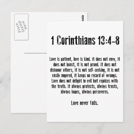 Love is Patient Briefkaart (Voorkant / Achterkant)